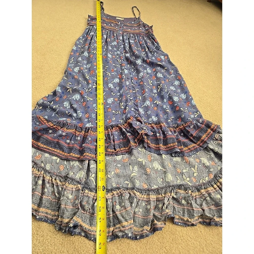Kori Maxi‎ Dress The Navaro Floral Sleevless Floral Hi Low Boho Lavender Blue M